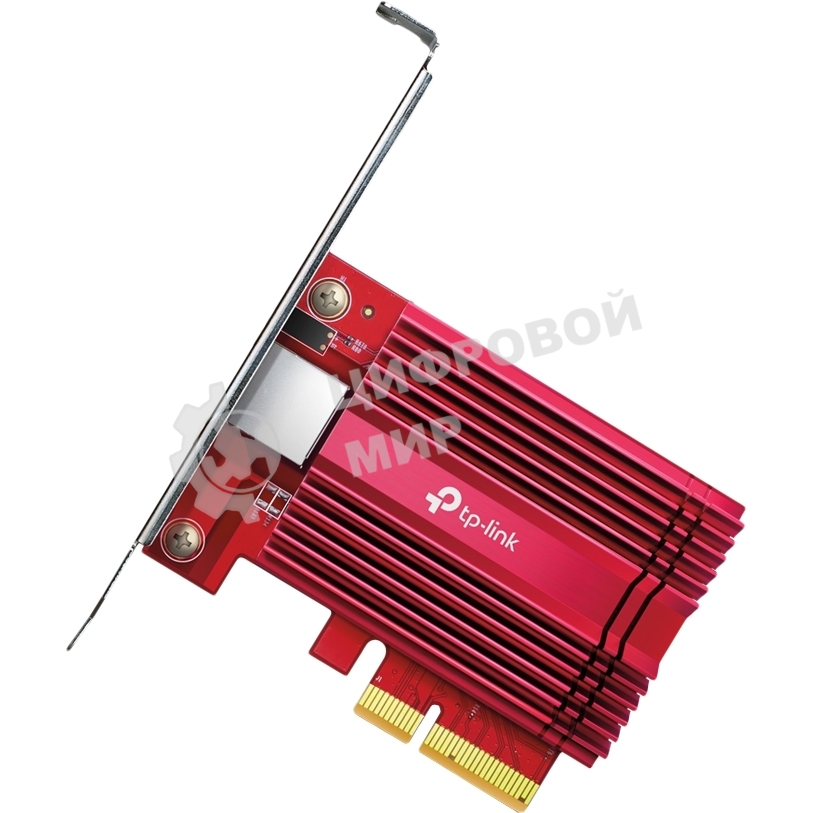 Сетевой адаптер 10 Gigabit PCI-E network adapter, 1 PCI Express 3.0 X4 interface, 1 100/1000/10000Mbps Ethernet port, come with Low-Profile and Full-Height Brackets