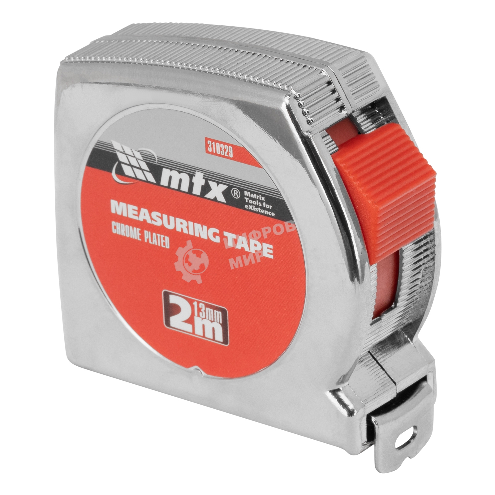 Рулетка MTX Chrom, 2 м x 13 мм, хромированный корпус