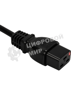 Шнур питания Lanmaster с блокировкой C19-C20, 3х1.5, 220В, 16А, черный, 3 метра