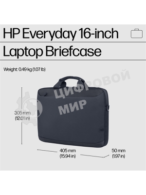Сумка Case HP Everyday 16 Odyssey Gray Laptop Briefcase cons