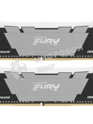 Оперативная память Kingston Fury Renegade, DDR4, 64GB (4x16GB), 3600MHz, CL16, DIMM, с радиатором, RGB, серебристый/черный