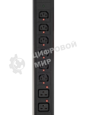 Блок распределения питания Powercom PDU-32AVMS24-18C3-6C9-3P верт.размещ. 18xC13 6xC19 с сетевым мониторингом 3x32A EN 60309 2м
