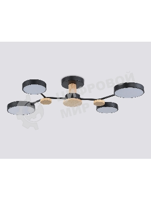 Светильник Ambrella light FL4860/4 BK/WD черный/дерево 60W 3000-6000K 700*400*120 (без ПДУ)