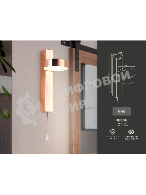 Настенный светодиодный светильник с выключателем Ambrella light FW161 GD золото LED 3000K 6W 265*95*135
