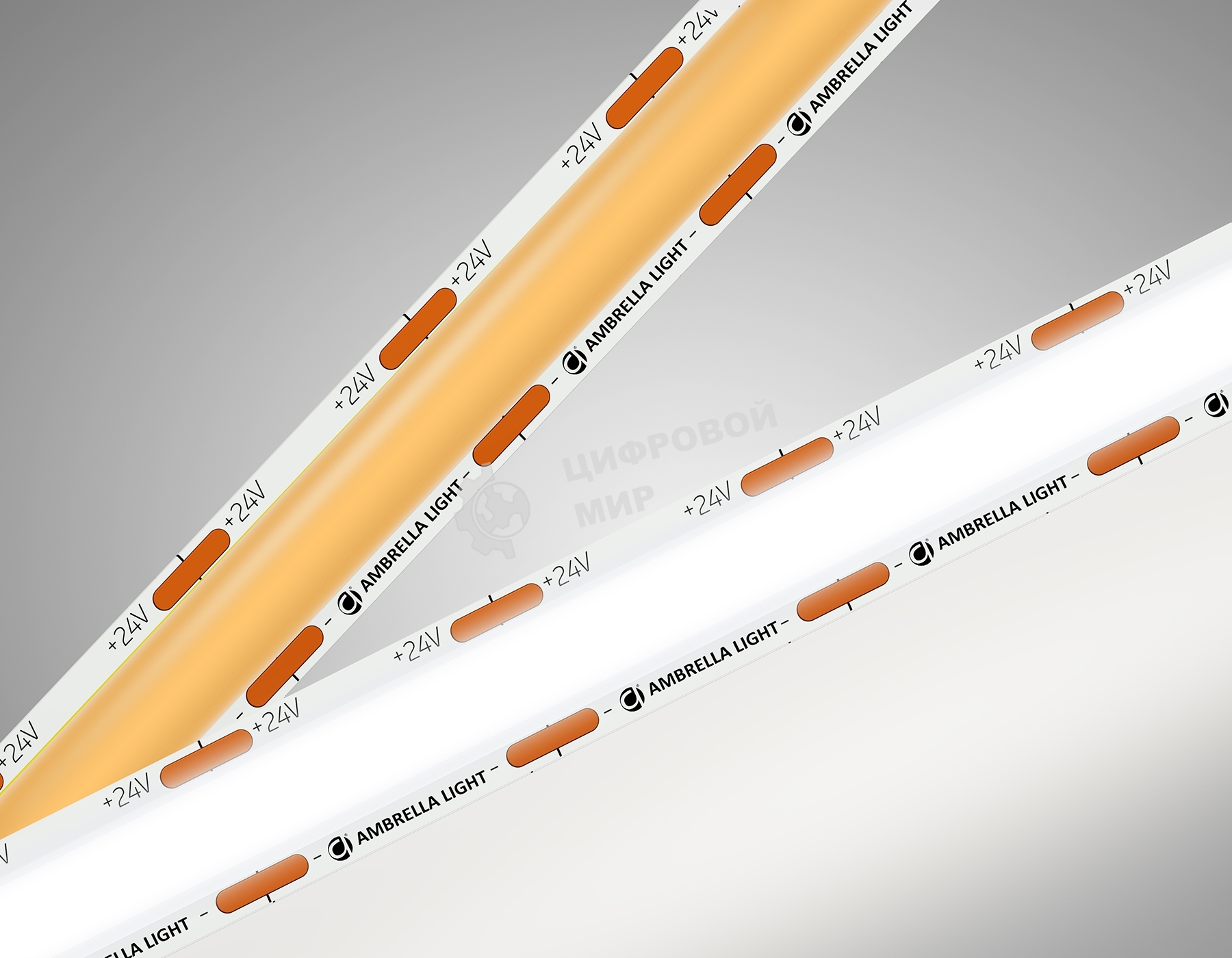 Светодиодная лента Ambrella light GS4802 COB 616Led/19W m/ 24V IP20 4500K/ 5m*12mm*2mm (2 конт.)
