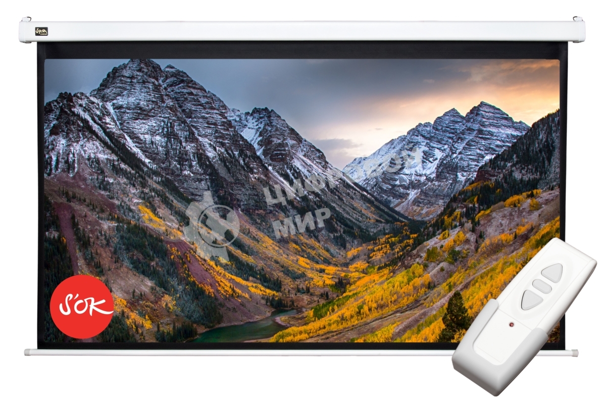 Экран Sakura Pro 186x105см Motoscreen 16:9 настенно-потолочный (моторизованный) 84' фибергласс