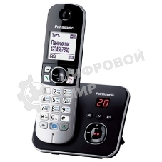 Телефон беспроводной (DECT) Panasonic KX-TG6821RUB черный, автоответчик,определитель номера,телефонный справочник 120 зап.