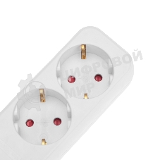 Удлинитель STANDARD 3 гнезда, 1,5м, 3х1,0мм², с/з, с выключателем, белый REXANT