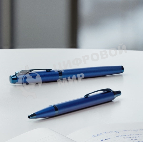 Ручка шариковая Parker IM Monochrome K328 (CW2172966) Blue PVD, M, синие чернила, подарочная коробка