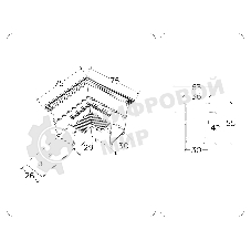 GL1040 BK черный коннектор угловой для встраиваемого шинопровода Magnetic 220V 80*80*47