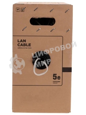 Кабель витая пара Rexant U/UTP, cat.5e, PVC нг(А)-LS, 4х2х0,52мм, 4PR, 24AWG, INDOOR, SOLID, серый, 305м