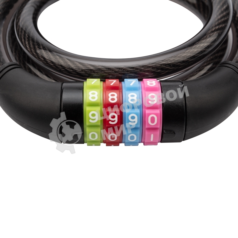 Тросовый кодовый замок взломостойкий для велосипедов и колясок Четыре сезона 65 см черный 79-0266