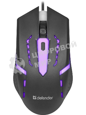 Мышь проводная Defender Hit MB-601 черный, 1200 dpi, USB, кнопки - 4