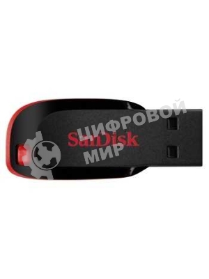 Флешка USB Sandisk CZ50 Cruzer Blade (SDCZ50-064G-B35), 64Gb, USB 2.0, R/W 15/4, черный/красный