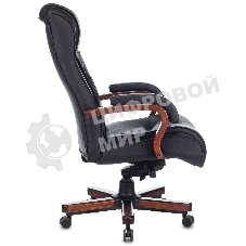 Кресло руководителя Бюрократ T-9926WALNUT черный, кожа, крестовина металл/дерево