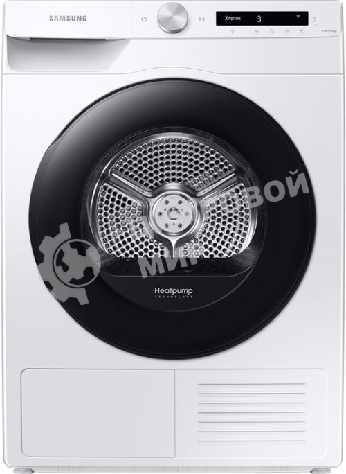 Сушильная машина Samsung DV90T5240AW/LP белый, 9 кг, сушка - тепловой насос, программ - 14, 60 x 85 x 65 см