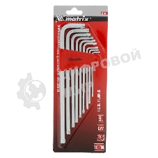 Набор ключей Matrix имбусовых torx 9шт: t10-t50 crv экстра-длин сатин.