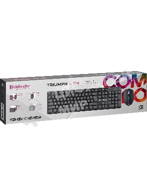 Комплект клавиатура+мышь Defender Triumph C-991 проводной, USB, 1600 DPI, чёрный