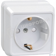 Розетка 1-м ОП Октава 16А РСш20-3-ОБ защ. шторки с заземл. IP20 белый IEK ERO14-K01-16-DC