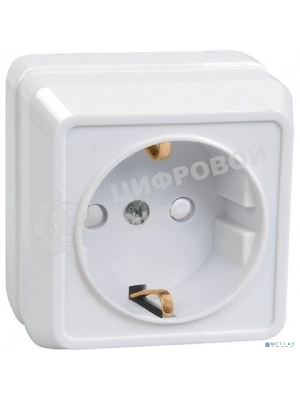 Розетка 1-м ОП Октава 16А РСш20-3-ОБ защ. шторки с заземл. IP20 белый IEK ERO14-K01-16-DC