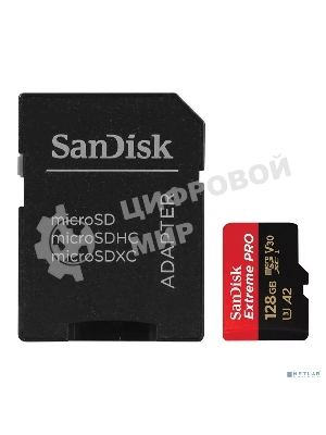 Флеш карта/SanDisk/Extreme Pro SDSQXCD-128G-GN6MA/microSDXC/128 ГБ/A2, U3, V30/200 МБ/с