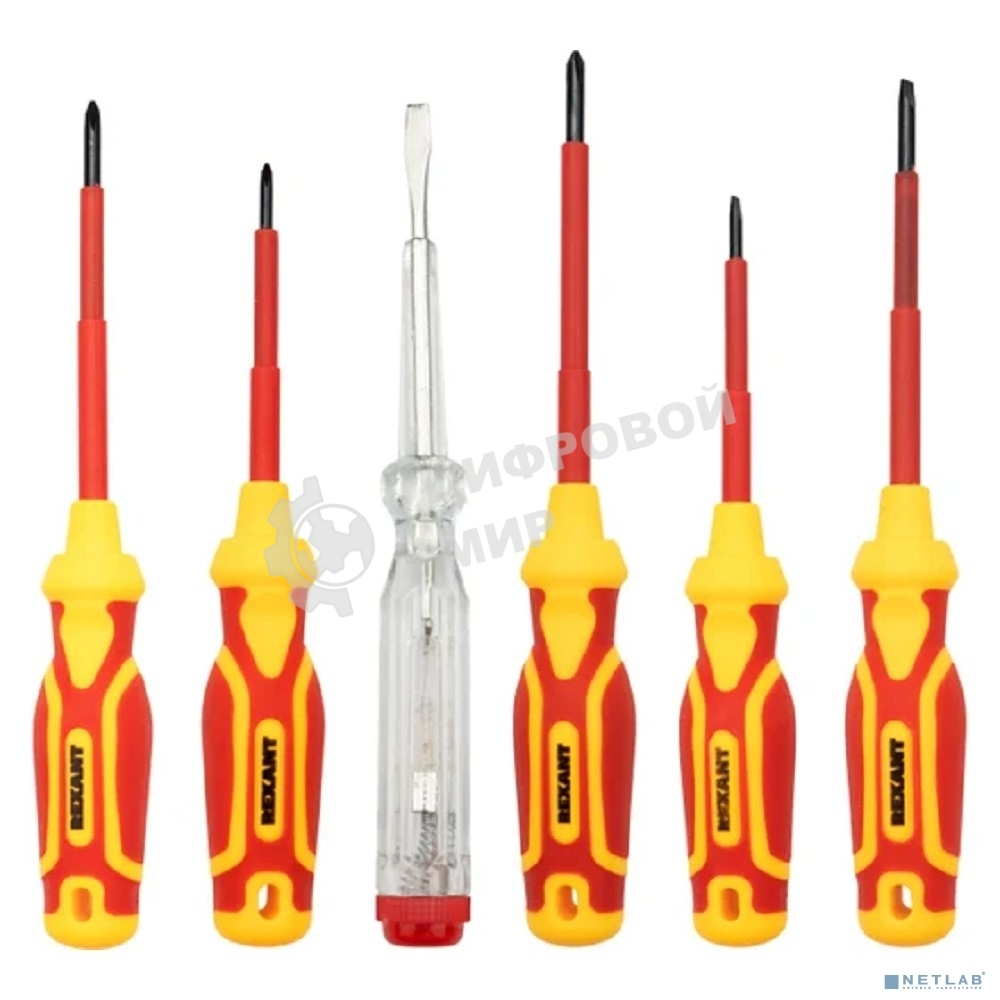 Набор диэлектрического инструмента Rexant RI-02, 11 предметов, до 1000 В, тканевый пенал