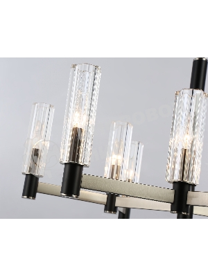 Люстра Ambrella light LH55503/9 SN/BK/CL сатин никель/черный/прозрачный E14*9 max 40W D760*760