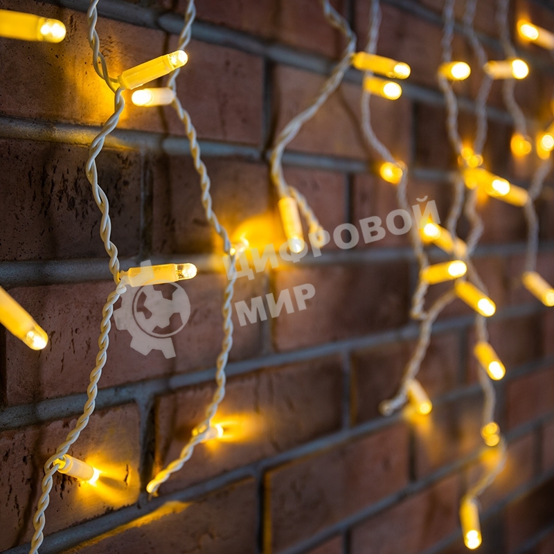 Гирлянда Neon-night Айсикл (бахрома) светодиодный, 4,8 х 0,6 м, белый провод, 230 В, диоды теплый белый, 176 LED