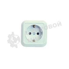 Розетка 1-м Makel ОП 16А IP20 квадратная с заземл. белый