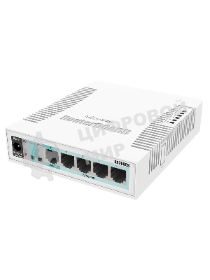 Коммутатор сетевой MikroTik RB260GS RouterBOARD 260GS 5-port Gigabit smart switch with SFP cage, SwOS, plastic case, PSU