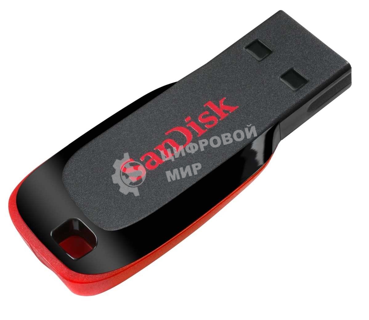 Флешка USB Sandisk CZ50 Cruzer Blade (SDCZ50-064G-B35), 64Gb, USB 2.0, R/W 15/4, черный/красный