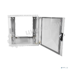 Шкаф настенный ЦМО ШРН-М-9.650 9U 600x650 мм пер. дв. стекл съемные бок. пан. 50 кг серый