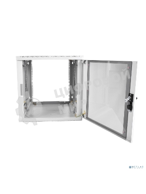 Шкаф настенный ЦМО ШРН-М-9.650 9U 600x650 мм пер. дв. стекл съемные бок. пан. 50 кг серый