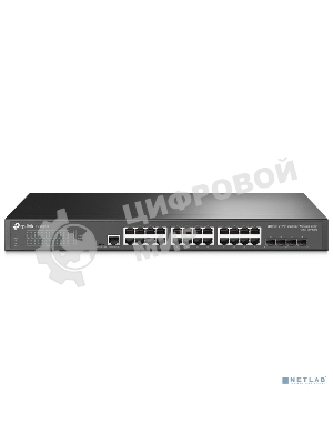 Коммутатор TP-Link JetStream 24-port Gigabit L2/L2+ Managed Switch with 4 SFP slots, support SDN controller, abundant L2/L2+ features, 1U rack mountable, full managed via web UI/CLI/Console/SSH/Telnet/SNMP.