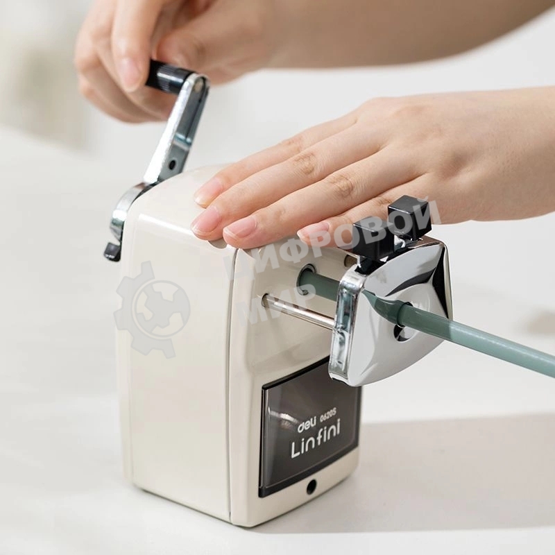 Точилка для карандашей механическая Deli E0620S, 1 отверстие, пластик, ассорти