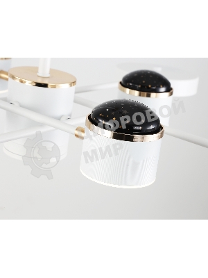 Люстра светодиодная на штанге Ambrella light FL51627/9+4 WH/FGD белый/золото 132W 3000-6000K D850*370 (без ПДУ)