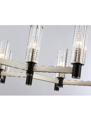 Люстра Ambrella light LH55503/9 SN/BK/CL сатин никель/черный/прозрачный E14*9 max 40W D760*760