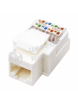 Модуль Rexant Keystone Jack RJ-45(8P8C), UTP неэкранированный, cat.5e, тип 180 градусов, белый