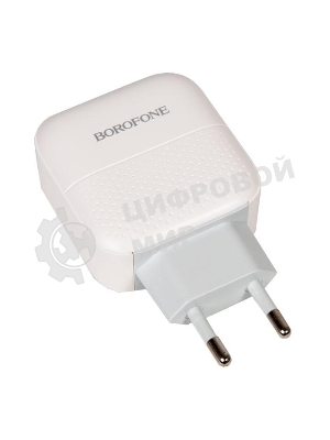 Сетевое зарядное устройство BOROFONE BA46A Premium, один порт USB, один порт Type-C, PD, 18W, 5V, 3.0A, белый