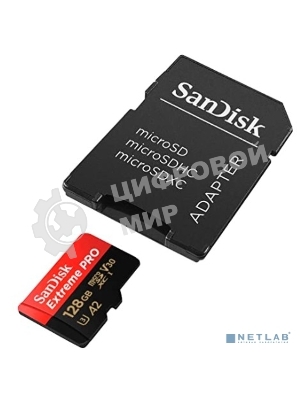 Флеш карта/SanDisk/Extreme Pro SDSQXCD-128G-GN6MA/microSDXC/128 ГБ/A2, U3, V30/200 МБ/с
