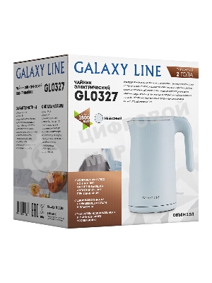 Чайник электрический Galaxy Line GL 0327, небесный, пластик, 1800 Вт, 1,5 л