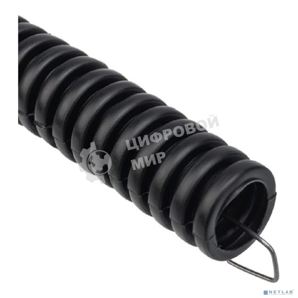 Труба гофрированная из ПНД Rexant с зондом, черная, Ø25 мм (бухта 25 м/уп.)