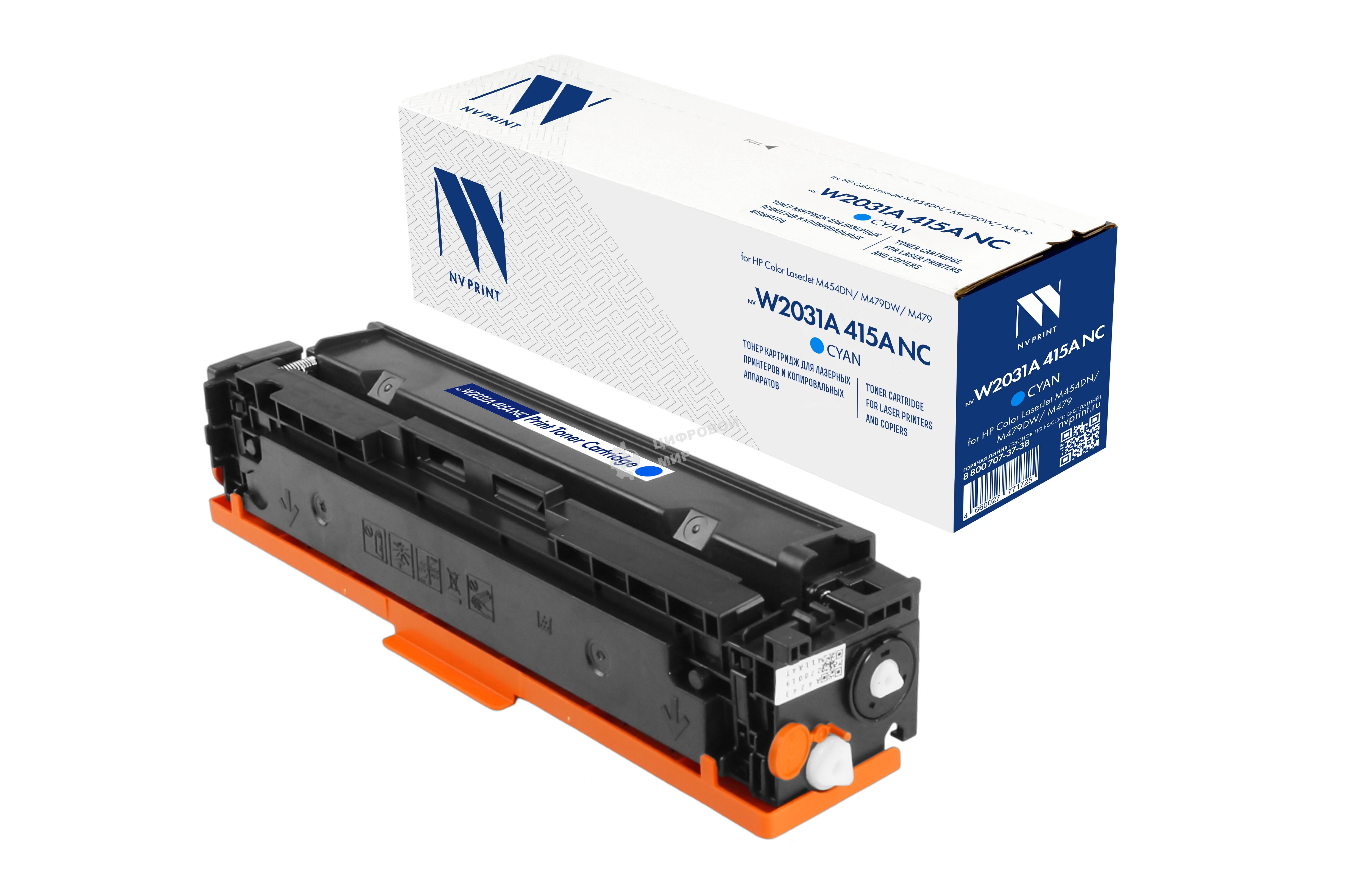 Картридж лазерный NVP совместимый NV-W2031A 415A Cyan (БЕЗ ЧИПА) для HP Color LaserJet M454DN/M479DW/M479 (2100k)