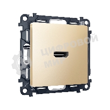 Комплект механизма розетки HDMI 2.0 ALFA Шампань 40V/500mA 2.0GHz 5-18Gbit/s QUANT (AP6140, VM222) MA614010