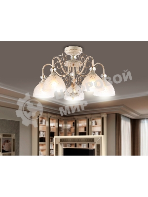Светильник Ambrella light TR3057/5 BG/GD/FR бежевый/золото/белый матовый E27/5 max 40W D600*380