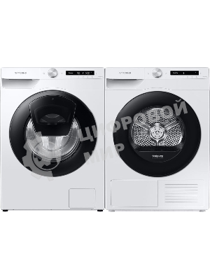 Сушильная машина Samsung DV90T5240AW/LP белый, 9 кг, сушка - тепловой насос, программ - 14, 60 x 85 x 65 см