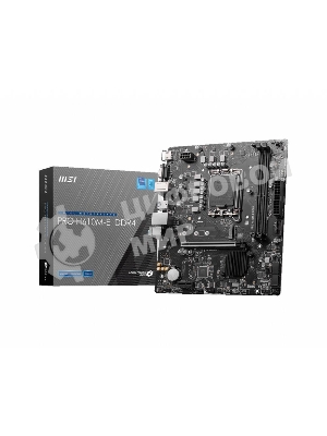 Материнская плата MSI PRO H610M-E DDR4, LGA 1700, Intel H610, 2xDDR4, 4xSATA, 1xM.2, 1xPCIe 4.0 x16, 1xPCIe 4.0 x1, 1xHDMI, 1xVGA, 1xRJ45 1Gb, 2xUSB-A 3.2 Gen 1, 4xUSB-A 2.0, 3x3.5мм, 7.1, mATX