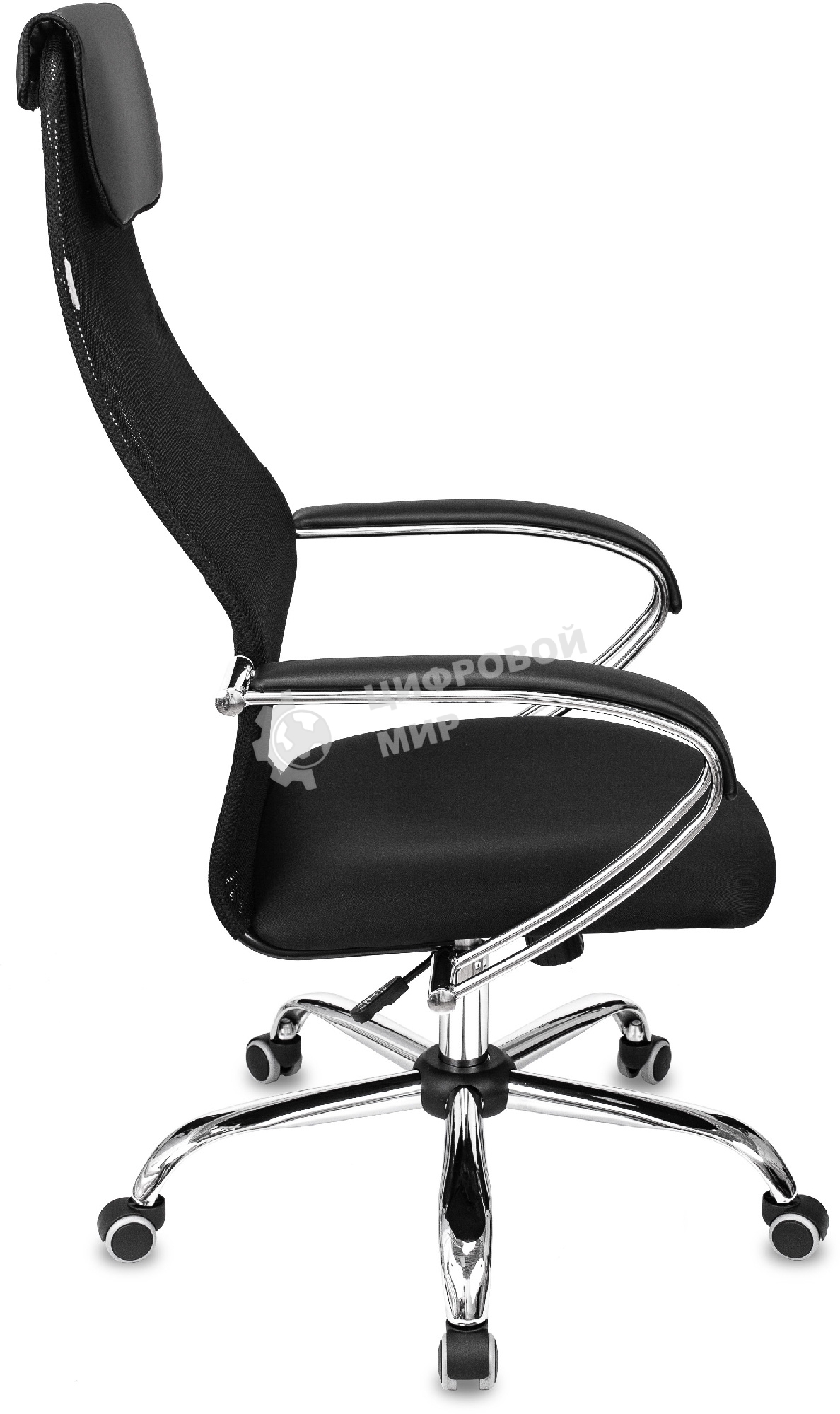 Кресло руководителя Бюрократ CH-607SL TW-01 Neo Black черный, сетка/ткань с подголов. на колес. металл хром