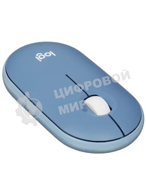 Мышь беспроводная Logitech Pebble M350 синий, 1000 dpi, радиоканал, Bluetooth, USB, кнопки - 3