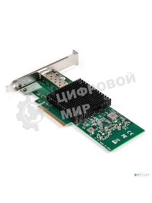 Сетевой адаптер ExeGate EXE-X520-DA1 (PCI-E x8 v3.0, порты 1xSFP+ 10Gb/s (10/5/2.5/1Gb/s, 100Mb/s), Server NIC Intel Chipset JL82599EN)